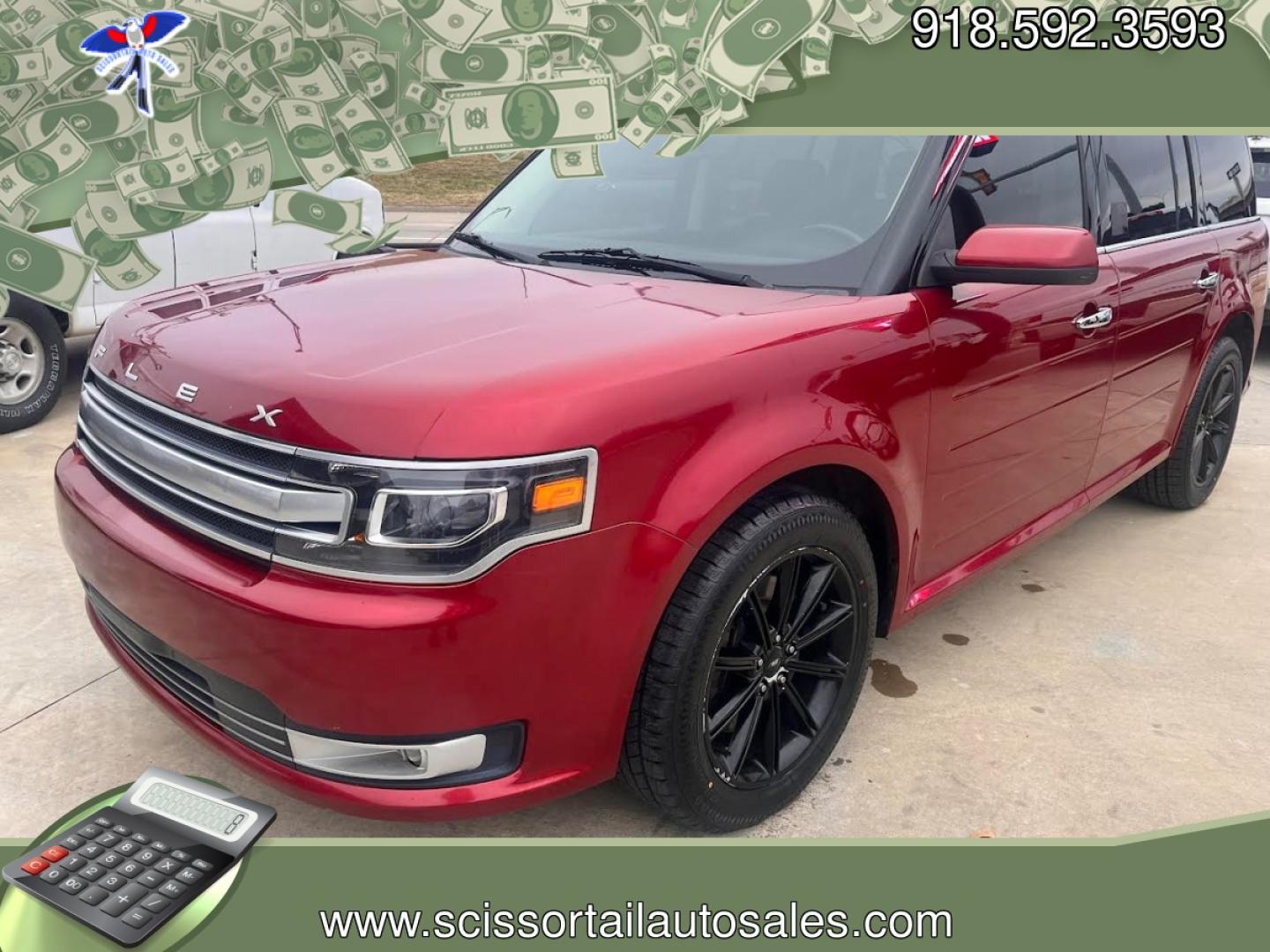 2018 RED FORD FLEX LIMITED Limited FWD (2FMGK5D8XJB) with an 3.5L V6 DOHC 24V engine, 6A transmission, located at 8101 E. Skelly Dr., Tulsa, OK, 74129, (918) 592-3593, 36.121891, -95.888802 - Photo#0